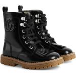 Svarta Ankle-boots från Gucci i storlek 20 med Snörning med rundad tå i Läder för Pojkar 