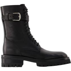 Ann Demeulemeester Cisse Combat Boots - Läder - Svart Black, Dam