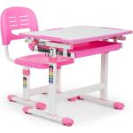 Annika barnskrivbords-set 2 delar bord stol ställbar höjd rosa