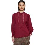 Batik-mönstrade Röda Långärmade blusar från Antik Batik på rea i Spets för Damer 