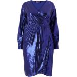 Koboltblåa Omlottklänningar med glitter i Storlek 3 XL för Damer 