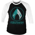 Aquaman - Distressed Shield Baseball 3/4 Sleeve Tee, Long Sleeve T-Shirt