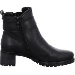 Svarta Ankle-boots för Breda fötter i Mjukt läder för Damer 