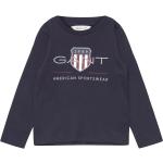 Marinblåa Långärmade Långärmade T-shirts från Gant Shield 