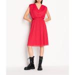 Röda Ärmlösa V-ringade klänningar från Armani Exchange på rea i Storlek M med V-ringning i Chiffong för Damer 