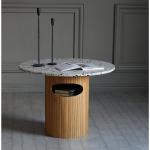 Gråa Runda soffbord från Skånska Möbelhuset med diameter 60cm i Marmor 