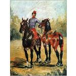 ArtPlaza Toulouse-Lautrec Groom with Two Horses De