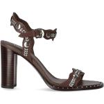 Mörkbruna Sandaletter med Klackhöjd över 9cm i Läder för Damer 