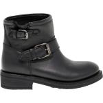 Svarta Ankle-boots med fransar i Mjukt läder för Damer 