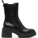 Svarta Chelsea-boots med nitar från Ash på rea med Klackhöjd 7cm till 9cm i Läder för Damer 