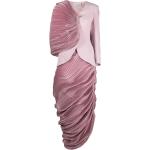 Rosa Långärmade V-ringade klänningar Asymmetriska i Storlek L med V-ringning för Damer 