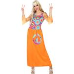 Orange Hippie maskeradkläder för Damer 