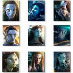 Avatar: The Way of Water affischtryck (2022) Pandora filmkaraktär väggkonst set med 9 affischer – Jake Sully, Neytiri, Kiri, Miles, Tsireya, Ronal, Tonowari, Lo'ak, Colonel Miles Quaritch