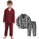 Rutiga Svarta Pyjamas set för Flickor 2 delar i Bomull från joom.com/sv 