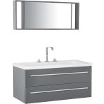 Badrumsmöbler väggskåp spegel och tvättställ grå A