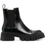 Svarta Chelsea-boots med Chunky med rundad tå i Läder för Herrar 