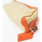 Vintage Hållbara Orange Clutches i Läder för Damer 