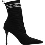Svarta Ankle-boots från BALMAIN med spetsig tå med Klackhöjd över 9cm i Läder för Damer 