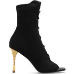 Svarta Ankle-boots från BALMAIN med öppen tå med Klackhöjd över 9cm i Läder för Damer 