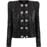 Svarta Tweedkavajer med glitter i Tweed för Damer 