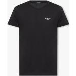 Svarta Kortärmade T-shirts från BALMAIN i Sammet för Herrar 