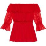 Röda Sidenklänningar med volang från Gucci i Storlek XL med Off the shoulder-ringning för Damer 