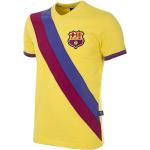 Retro Gula Kortärmade FC Barcelona Kortärmade T-shirts i Storlek L för Herrar 