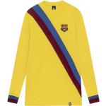 Retro Gula Långärmade FC Barcelona Långärmade T-shirts i Bomull för Herrar 