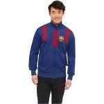 Blåa FC Barcelona Tränings hoodies i Storlek M i Polyester för Herrar 