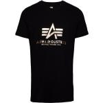 Basic T-Shirt Foil Print Designers T-shirts Short-sleeved Black Alpha Industries