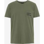 Hållbara Ekologiska Khaki Kortärmade Kortärmade T-shirts från Cellbes på rea med Rund ringning för Herrar 