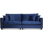 Bellino 4-sits soffa med nitar - Aura 14 - Blå, Svarta