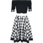 Belsira - Rockabilly Halvlång klänning - Off-The-Shoulder Swing Dress - S 3XL - för Dam - svart/vit
