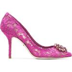 Rosa Spetsiga pumps med strass från Dolce & Gabbana i storlek 41,5 i Läder för Damer 