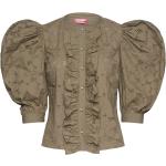 Khaki Kortärmade Kortärmade blusar från Custommade i Storlek XS för Damer 