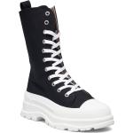 Biafelicia Laced Up Boot Shoes Boots Ankle Boots Laced Boots Black Bianco