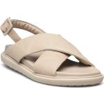Biafrancine Quilt Sandal Platta Sandaler Beige Bianco