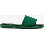 Gröna Slip in-sandaler från Bianco Footwear på rea i storlek 36 med Fyrkantig tå i Mocka för Damer 