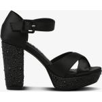 Svarta Sandaletter med strass från Bianco Footwear i storlek 39 med Klackhöjd över 9cm i Textil för Damer 