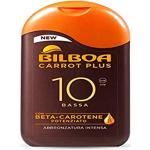 Bilboa Carrot Plus, Solar Milk SPF 10, Body Bronzing, Formel med Betakaroten för intensiv och hållbar solbränna, Vattentålig, dermatologiskt testad, 200 ml