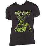 Rockiga Svarta Billie Eilish T-shirts i Storlek M för Herrar 