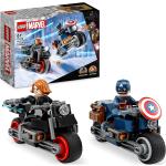 Black Widow & Captain America Motorcycles Patterned LEGO