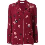 Blommiga Röda Sidenpyjamasar på rea i Storlek XL för Damer 