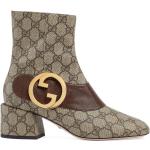 Högklackade stövletter från Gucci Supreme i storlek 36 med Blockklack med rundad tå i Läder för Damer 