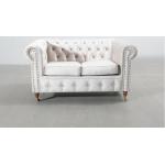 Bloomington Chesterfield Deluxe 2-sits soffa vit