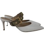 Vita Slip in-sandaler från BORBONESE på rea med Klackhöjd 5cm till 7cm i Läder för Damer 