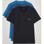 Marinblåa T-shirts med tryck från HUGO BOSS BOSS Black på rea 3 delar i Storlek L med Rund ringning för Herrar 