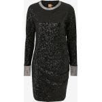 Svarta Draperade klänningar med paljetter i Storlek XL i Mesh för Damer 