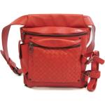 Vintage Hållbara Röda Flätade väskor i Läder för Flickor 