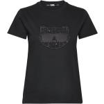 Svarta Kortärmade Kortärmade T-shirts från Karl Lagerfeld i Storlek XS i Bouclé 